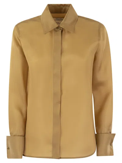 Max Mara Nola Silk Organza Shirt In Brown