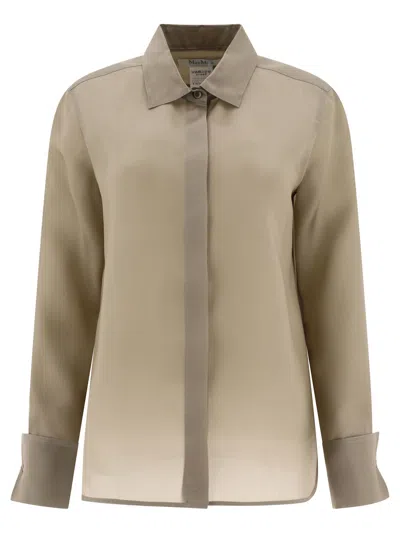 Max Mara Nola Silk Shirt In Green