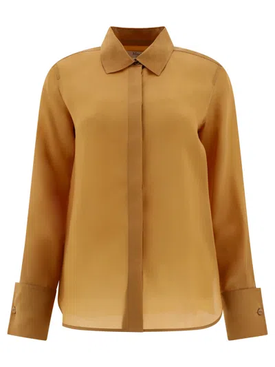 Max Mara Nola Organza Shirt In Brown