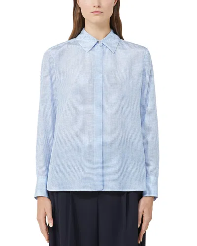 Max Mara Nola Silk Shirt In Blue