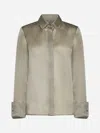 Max Mara Nola Silk Shirt In Dark Khaki