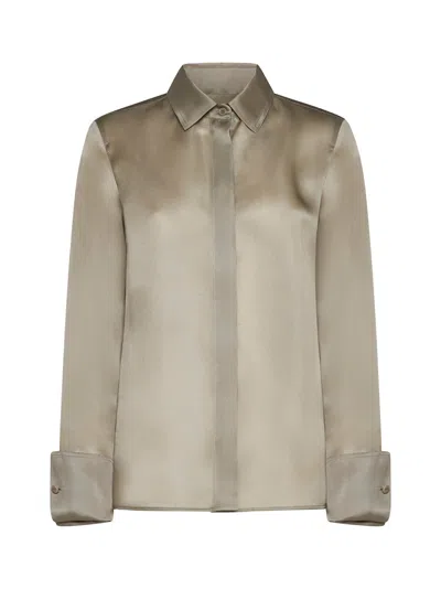 Max Mara Nola Silk Shirt In Brown