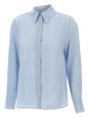 Max Mara Nola Striped-pattern Button Shirt In Blue