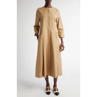 Max Mara Nora Cotton Twill Dress In Hazelnut Brown