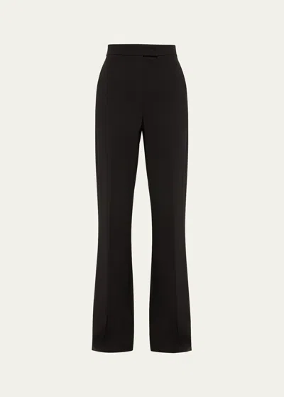Max Mara Norcia Pleated Jersey Straight Pants In Black