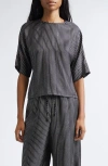 Max Mara Nordica Broken Stripe Silk Twill Top In Multi