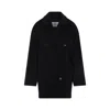 Max Mara Double-breasted Wool Cashmere Coat With Notched Collar In Black