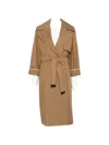 Max Mara Notched-lapel Belted Coat In Brown