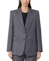 Max Mara Notched Lapel Blazer In Blue