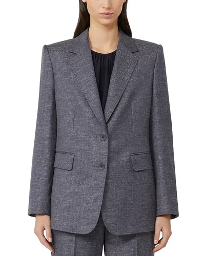 Max Mara Notched Lapel Blazer In Blue