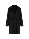 Max Mara Notched-lapel Coat In Black