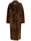 Max Mara Notched-lapels Double-breasted Coat In Brown