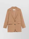 Max Mara Notched Lapels Single-breasted Jacket With Split Cuffs
