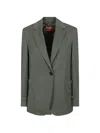 Max Mara Notched-lapel Single-breasted Jacket In Green