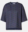 Max Mara Notizia Printed Jersey Top In Blue