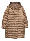 Max Mara Reversible Down Jacket In Water-repellent Satin In Brown
