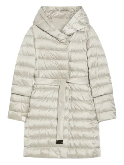 Max Mara Novef Hooded Coat In Neutral