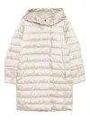 Max Mara Novef Hooded Quilted Coat In Neutral