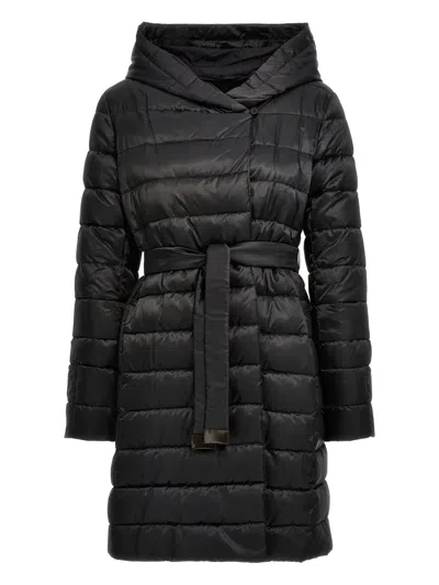 Max Mara Novef Reversible Quilted Coat In Black
