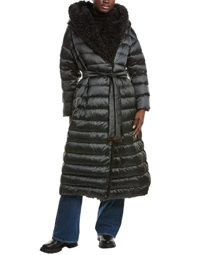 Max Mara Novem Quilted Coat In Blue