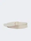 Max Mara Nubuck Leather Double-wrap Belt In White