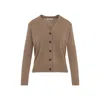 Max Mara Nude V-neck  Knitwear With Button-down Front In Brown