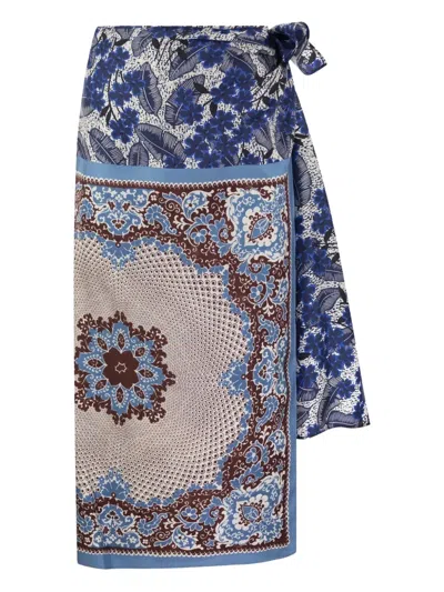 Max Mara Nuevo Midi Skirt In 蓝色