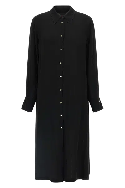 Max Mara Button-down Midi Shirt Dress In Black