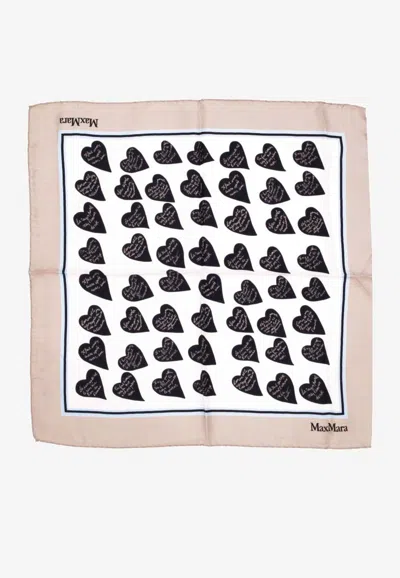 Max Mara Numana Silk Printed Scarf In Black