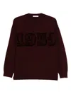 Max Mara Number-embroidered Sweater In Purple
