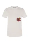 Max Mara Nunzio - Short-sleeved T-shirt With Pocket And Embroidery In White