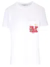 Max Mara Short-sleeve White T-shirt With Embroidered Front Pocket