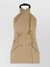 Max Mara Maxmara Mxsnuraghe Sleeveless Jacket In Wool And Silk Poplin In Brown