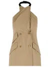 Max Mara Maxmara Mxsnuraghe Sleeveless Jacket In Wool And Silk Poplin In Brown
