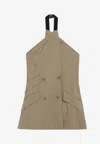 Max Mara Maxmara Mxsnuraghe Sleeveless Jacket In Wool And Silk Poplin In Neutral