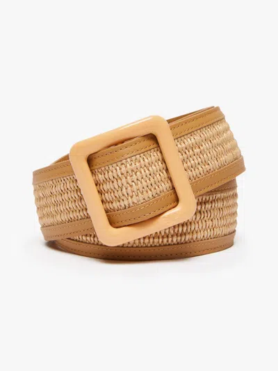 Max Mara Nylon And Cotton Raffia Belt In Neutral