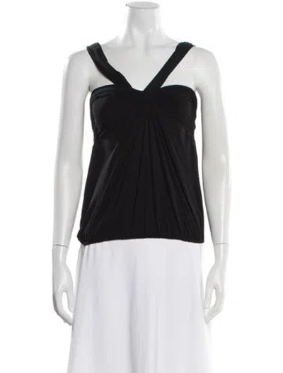 Pre-owned Max Mara Nylon Asymmetrical Top In Black