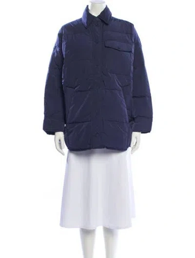 Pre-owned Max Mara Nylon Down Coat In Blue