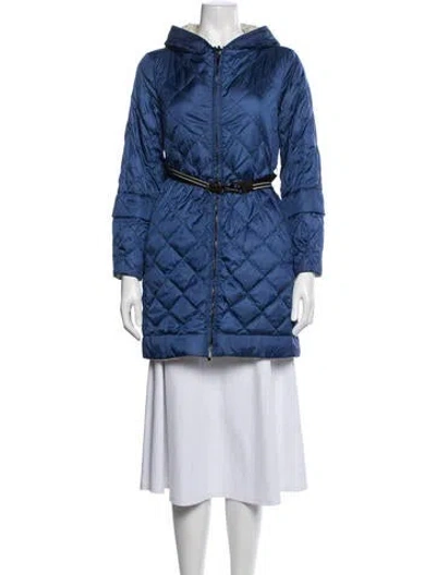 Pre-owned Max Mara Nylon Down Coat In Blue
