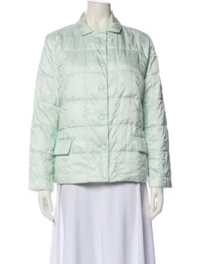 Pre-owned Max Mara Nylon Down Jacket In Green