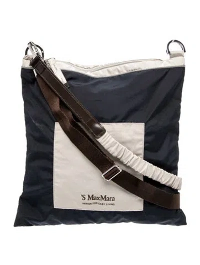 Pre-owned Max Mara Nylon Messenger Bag In Blue