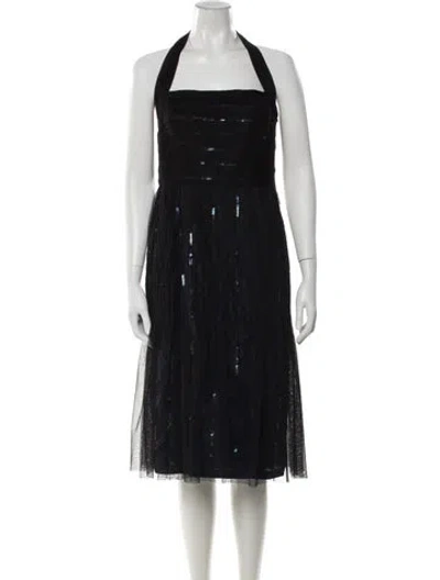 Pre-owned Max Mara Nylon Midi Length Dress In Black