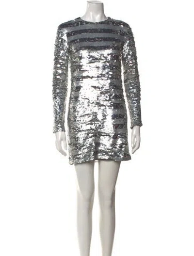 Pre-owned Max Mara Nylon Mini Dress In Silver