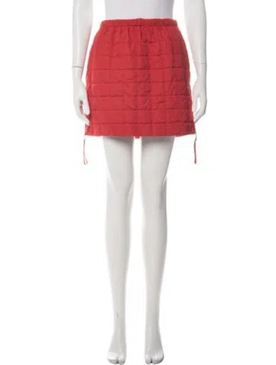 Pre-owned Max Mara Nylon Mini Skirt W/ Tags In Red