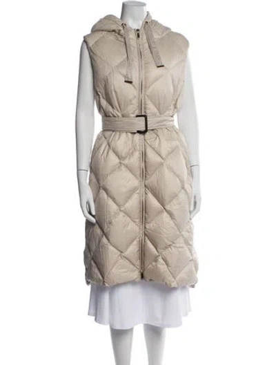 Pre-owned Max Mara Nylon Puffer Vest In Neutral