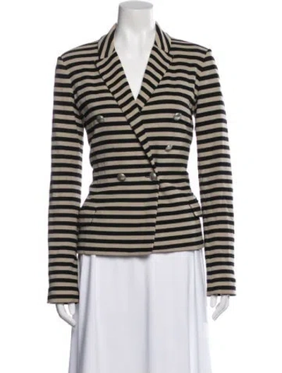 Pre-owned Max Mara Nylon Striped Blazer In Black