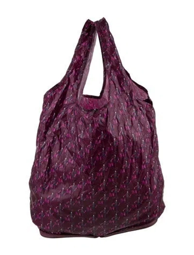 Pre-owned Max Mara Nylon Top Handle Bag In Purple