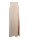 Max Mara Nymph Trousers In Gabardina Di Lana In Neutral