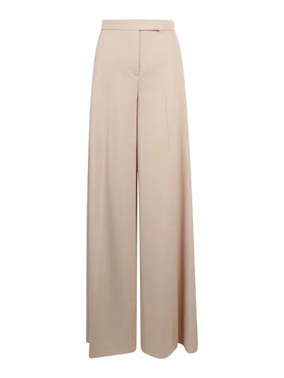 Max Mara Nymph Trousers In Gabardina Di Lana In Neutral