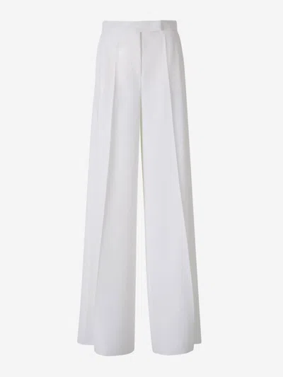 Max Mara Nymph Wool Pants In White